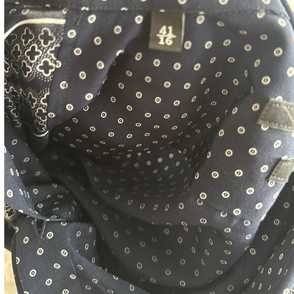 Gucci Silk Shirt Blue w/ Tile design size IT 50 Slim fit Button front - Picture 10 of 11